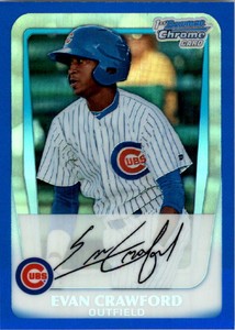 2011 Bowman Chrome Prospects Blue Refractors Card #BCP71 Evan Crawford /250