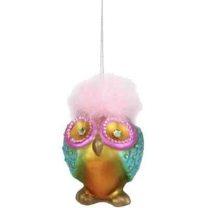 Betsey Johnson Owl Blown Glass Christmas Ornament NEW IN BOX - Picture 1 of 3