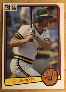 1983 Donruss Dan Meyer Baseball Card #413 Athletics Outfield Mid-Grade