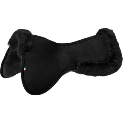 Acavallo Close Contact Memory Foam Full Sheepskin Half Pad - Black/Black - Image 1 of 2