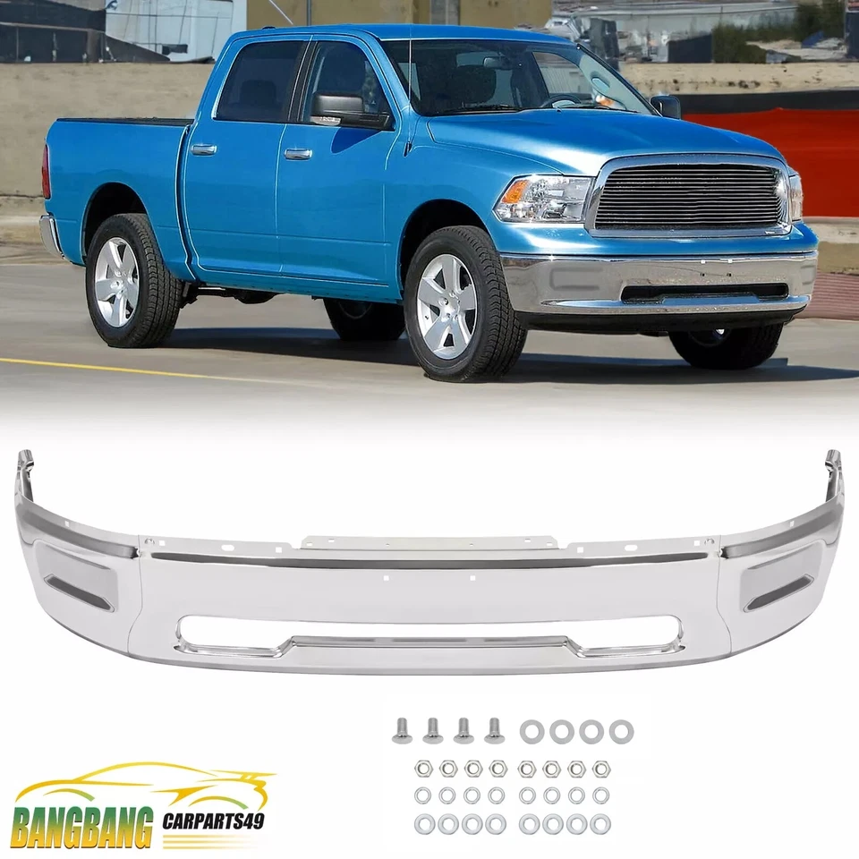 Parachoques delantero cromado para Ram 1500/09-10 2011-2012 Dodge Ram 1500 sin luz antiniebla Foto 1 de 4