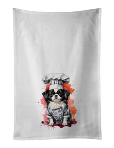 Japanese Chin Chef White Kitchen Towel Set of 2 Dish Towels DAC7338WTKT - Picture 1 of 3