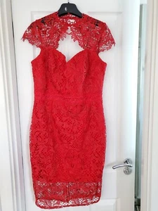 Lipsy VIP sweetheart Neck Lace Midi Dress UK Size 14 - Picture 1 of 8