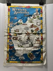 Toalla de recuerdo vintage de plato de té de novedad mezcla de lino fauna de Australia Occidental 19X31 - Imagen 1 de 4
