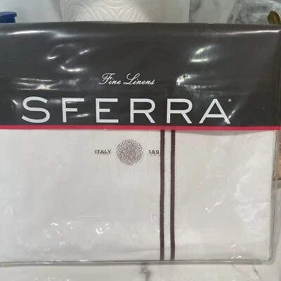 Funda nórdica Sferra Grande Hotel Collection 77320 Queen blanca/chocolate. ¡Nueva! Foto 1 de 4