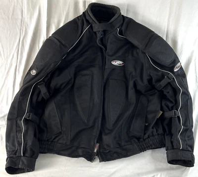 Nitro Racing Motorcycle Jacket Mens 4XL Padded Full Zip Black Lined Duraguard - Image 1 of 4