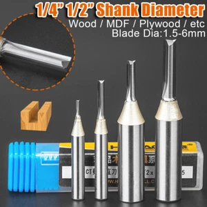 TCT 2 Flute Flush Trim Router Bit Cutter Straight Slot 1/4" 1/2" SHK Woodworking - Picture 1 of 33