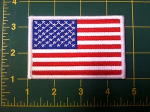american flag patch white border US flag United States usa flag patch 3.5" wide - Picture 1 of 2