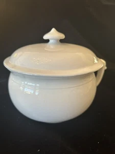 Antique Chamber Pot DOLPHIN HANDLE John Edwards Ironstone Victory - Picture 1 of 10