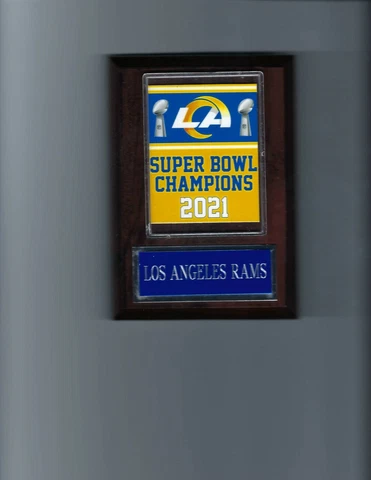 LOS ANGELES RAMS SUPER BOWL PLAQUE FOOTBALL NFL CHAMPS CHAMPIONS 2021 Cover