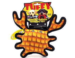 Tuffy Ocean Creature Crab Squeaky Soft Durable Floating Tug & Shake Dog Toy 9" - Picture 1 of 12