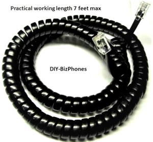 Lot of 10 Panasonic Phone Handset Cord KX T7000 T7200 DBS Coil Curly Black 12Ft - Picture 1 of 3