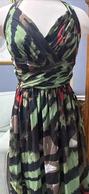 Marciano by Guess Chain Reaction Maxi Dress Women's Green Black Size 14 EUC - Image 1 of 4