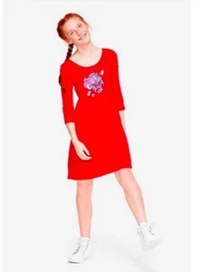 *NEW* JUSTICE SWING DRESS GIRLS SIZE 14/16 Magical  UNICORN RED LOVE CRISS CROSS - Picture 1 of 5