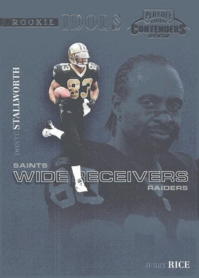 2002 Playoff Contenders #RI-8 Donte Stallworth / Jerry Rice Rookie Idols - Imagem 1 de 2