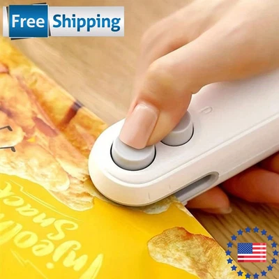 Mini Bag Sealer Rechargeable Bag Sealer 2 In 1 Bag Sealer Heat Seal With Cutter* - Image 1 of 4