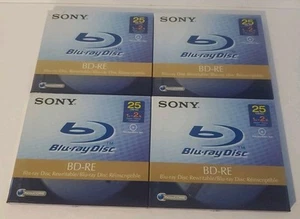 Lot Of 4 Sony  Blu-Ray Disc  BD-RE 25GB Rewritable. Sealed - Picture 1 of 2