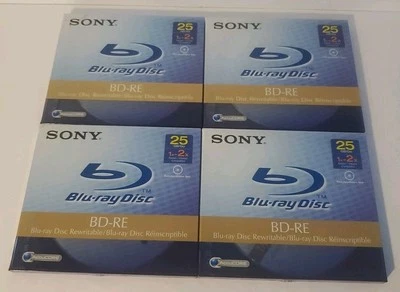 Lote de 4 discos Blu-Ray Sony BD-RE 25GB regrabables. Precintado Foto 1 de 2