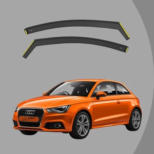 Audi A1 MK1 2010-2018 3 Door Hatchback 2pcs Dark Tinted Wind Deflectors Visors - Picture 1 of 12