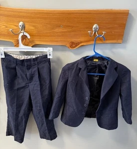 Mark Jason Size 7 Boys 2 Piece Suit Set Navy Blue Jacket Pants Slacks - Picture 1 of 8