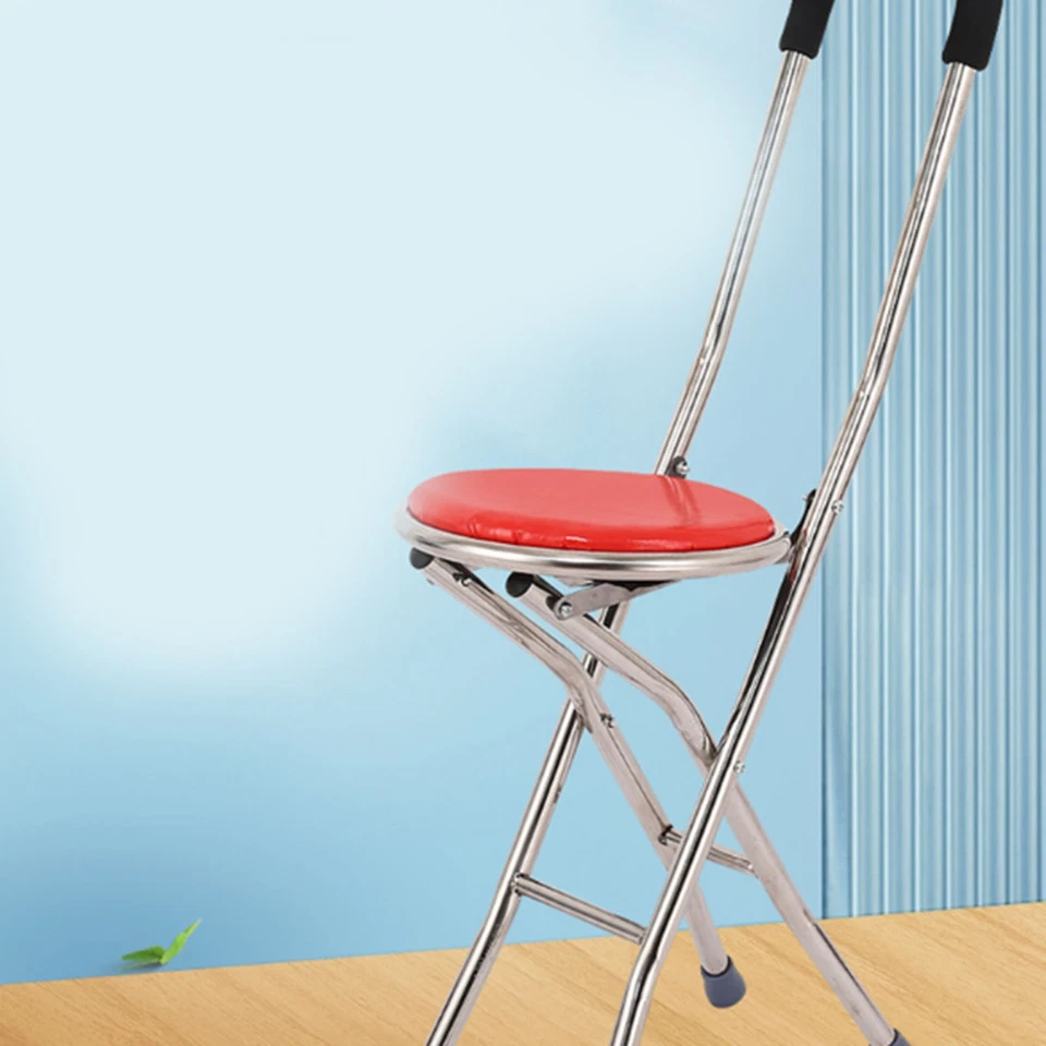 Walking Stick Stuhl Combo Höhe Anpassen Edelstahl Klappstock Sitz Für Outdoo NTS - Bild 1 von 4