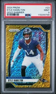 2024 Panini Prizm Base Prizm Gold Shimmer Kyle Hamilton /10 Fotl - Foto 1 di 2