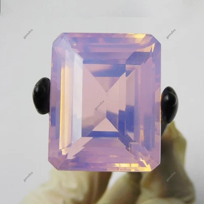 118.10 Ct Lab-Created Pink Opal Precious Loose Gemstone Emerald Cut CERTIFIED - Image 1 of 4