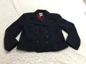 G.H. Bass & Co. Wool Jacket Mens S Small Black Lined Shoulder Pads Button Up - Picture 1 of 14