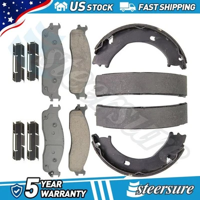 Juego de pastillas de freno de disco delanteras traseras zapatas de freno de estacionamiento para Dodge Ram 2500 2003-2005 Foto 1 de 4