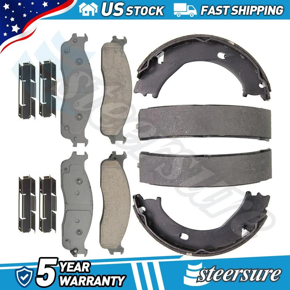 Juego de pastillas de freno de disco delanteras traseras zapatas de freno de estacionamiento para Dodge Ram 2500 2003-2005 Foto 1 de 4