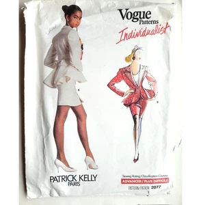 Vintage 80s Sewing Pattern Peplum Jacket Skirt Bust 30.5 to 32.5 Vogue 2077 - Picture 1 of 7