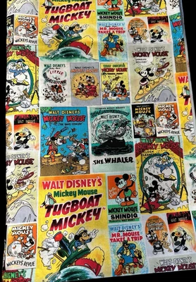 SPRING CREATIVE FABRIC DISNEY MICKEY & FRIENDS POSTERS CP57583, 3 YD, 2017 - Image 1 of 2