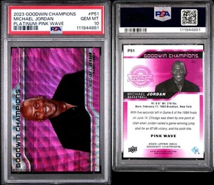 2023 Goodwin Champions Michael Jordan #51 Platinum Pink Wave PSA 10 GEM MINT - Picture 1 of 3