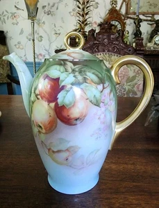 Antique Thomas Bavaria Handpainted Pitcher "Murillos" Apples Signed E Muller - Picture 1 of 21