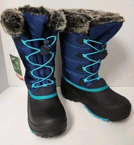 Neu Kamik Mädchen Jugend 5 marineblau Snowgypsy 3 isoliert wasserdicht Winter Schneestiefel - Bild 1 von 8