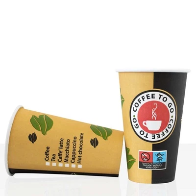 Coffee to go Becher aus Hartpapier 0,3l, 1000Stk, Pappbecher, Kaffeebecher to go - Bild 1 von 4
