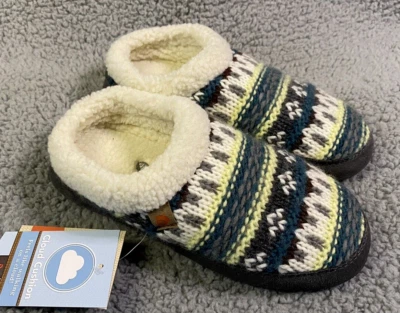 ACORN MUJER 5-6 Azul Pavo Real MOCASÍN SIN USAR, EN CAJA, Zapatilla Tejido Forro Bereber Foto 1 de 4