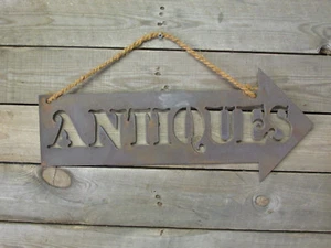 19"x5" Plasma Cut Antiques Sign - Picture 1 of 1