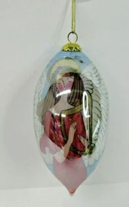 Li Bien Ornament Träne umgekehrt bemalt Engel spielt Harfe mit Box - Bild 1 von 4