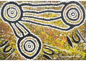 Authentic Australian Indigenous/Aboriginal Painting Art Warrina Designs - Picture 1 of 5