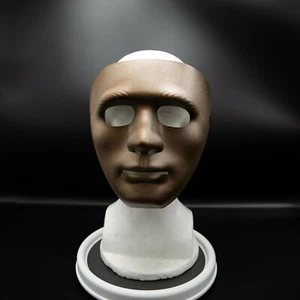 Costume Halloween 3D spaventoso bronzo maschera viso occhi vuoti adulto inquietante inquietante nuovo con etichette - Foto 1 di 8