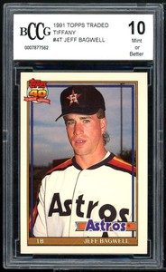 1991 Topps Traded Tiffany #4T Jeff Bagwell Rookie Card BGS BCCG 10 Mint+