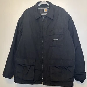 Carhartt Detroit Jacket Cordura Nylon Padded Black Chore Style XXXL - Picture 1 of 14