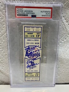 Reggie Jackson Signed 500th HR game Angels vs Royals 9-17-84 psa Auth.#84644439 - Picture 1 of 2