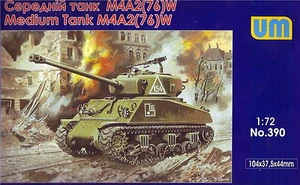 Unimodel 390 - 1/72 Medium Tank M4A2(76)W WW II Plastik Modellbausatz 81mm UM 390 - Bild 1 von 5