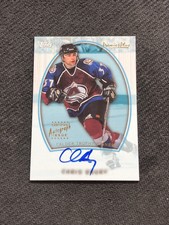 1999-00 TOPPS PREMIER PLUS CHRIS DRURY CALDER TROPHY WINNER CERTIFIED AUTO #CTW1