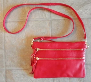 Clarks rot Echtleder Schulter Crossbody Schulter Handtasche Handtasche Neu ohne Etikett - Bild 1 von 5