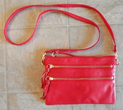 Clarks красный из натуральной кожи плеча через плечо Дамская сумка сумочка новый без ЯРЛЫКОВ - Изображение 1 из 4