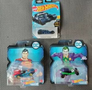 Hot Wheels DC Comics Car Lot Joker/Superman/Batmobile - Picture 1 of 8