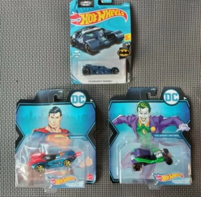 Hot Wheels DC Comics Car Lot Joker/Superman/Batmobile - Image 1 of 4